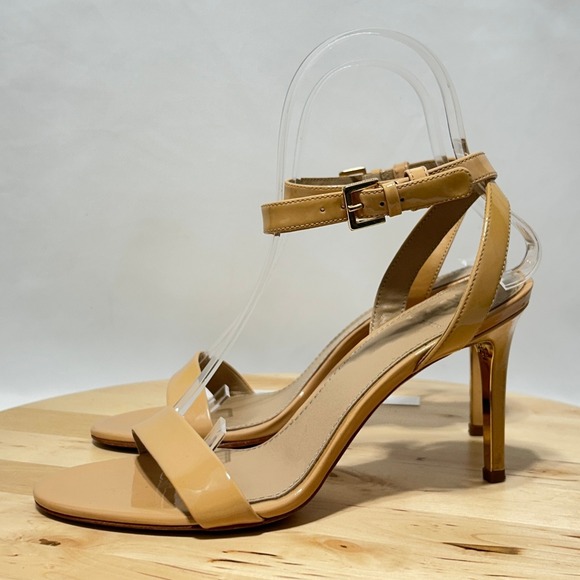 Tory Burch Womens Elana Beige 3"‎ Ankle Strap Open Toe Heel - Size 6M - Picture 4 of 11